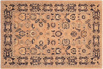 handmade Transitional Kafkaz Rose Blue Hand Knotted RECTANGLE 100% WOOL area rug 6 x 9